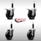 Service Caster 4'' SS Phenolic Swivel 1'' Expand Stem Caster Set 2 Total Lock Brakes, 4PK SCC-SSEXTTL20S414-PHS-2-S-2-1 - alternate 4